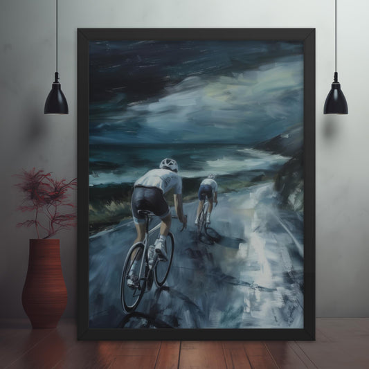 Ocean Gale: The Cyclists' Battle Framed poster