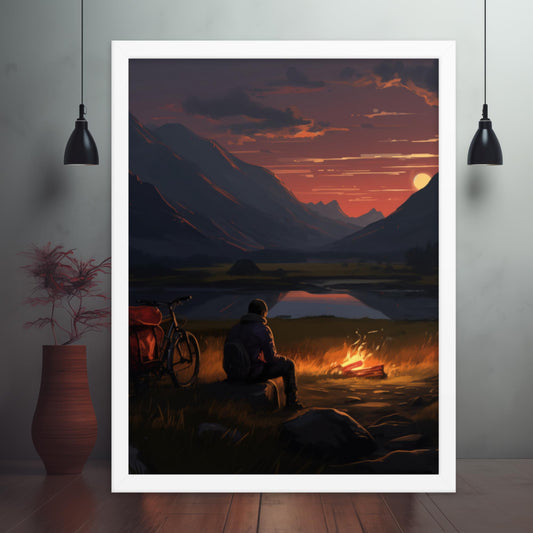 Bikepacking In Scotland Framed poster