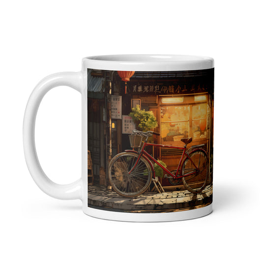 Asian Street Bicycle Cycling Mug