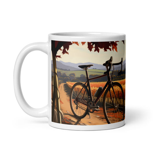 Bicycle In Vineyard Cycling Mug