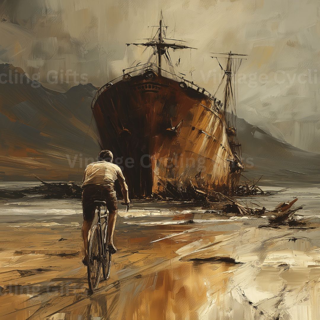 Approaching The Past - The Beached Ship Canvas Print