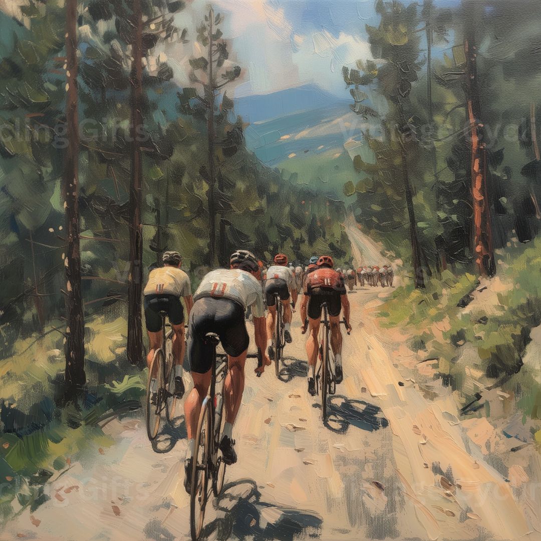 Chase Through the Pines: Gravel Pursuit Canvas Print