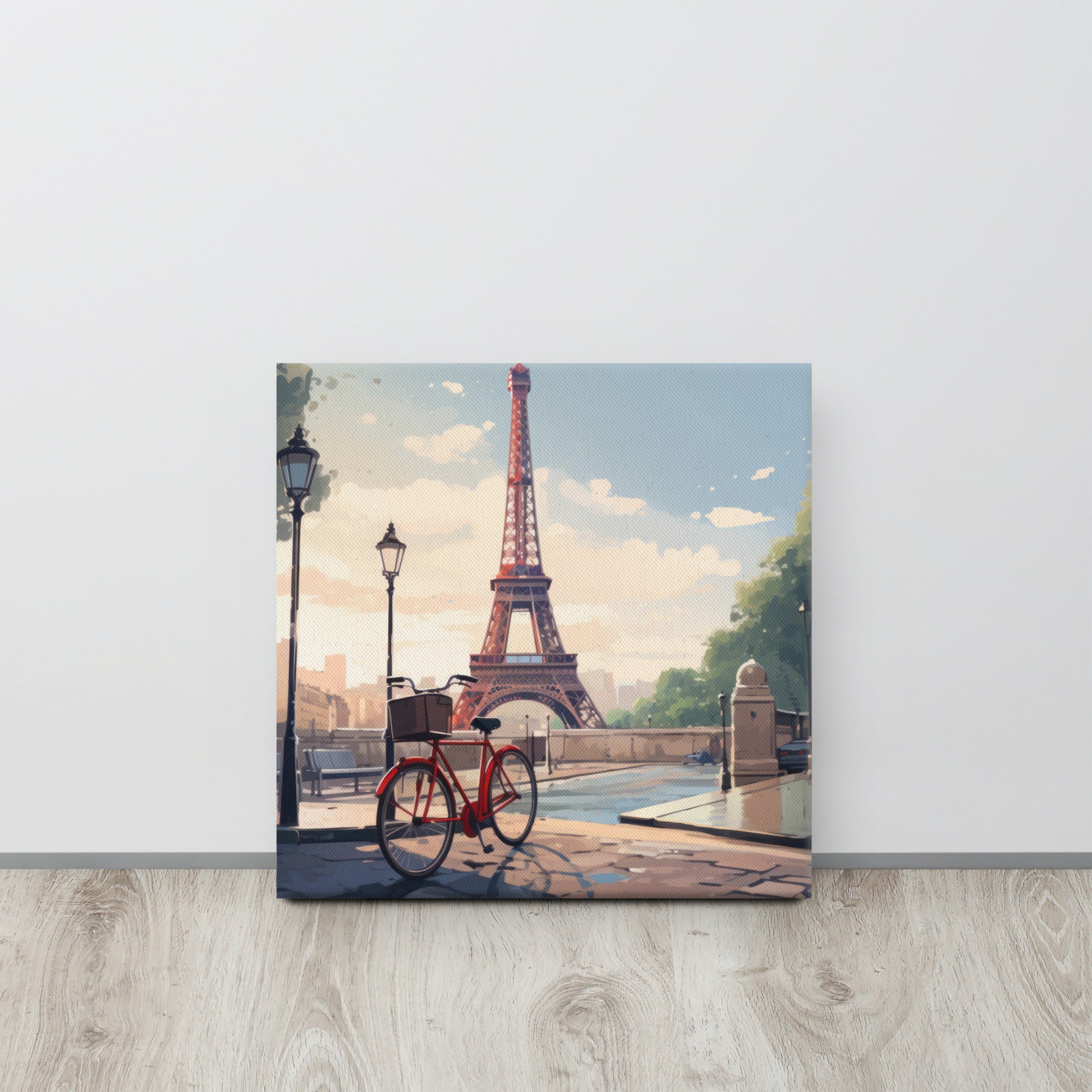 Parisian Serenity: A Gentle Pause Beneath the Eiffel Tower Canvas Print