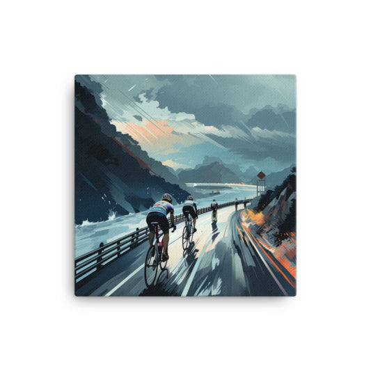 Racing the Storm - An Epic Cycling Journey Canvas Print