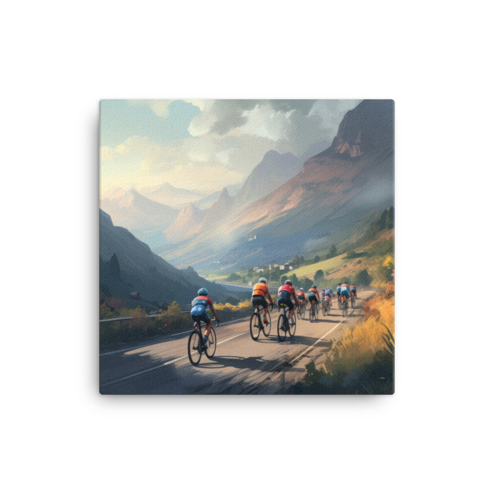 Velocity Valleys - A Downhill Rush Amidst Mountain Majesty Canvas Print