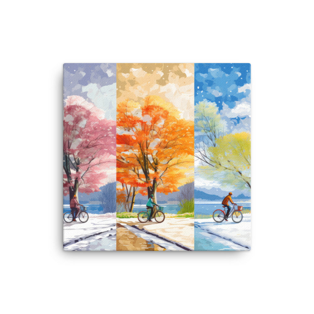 Wheeling Through Time - A Seasonal Cycling Exploration Canvas Print