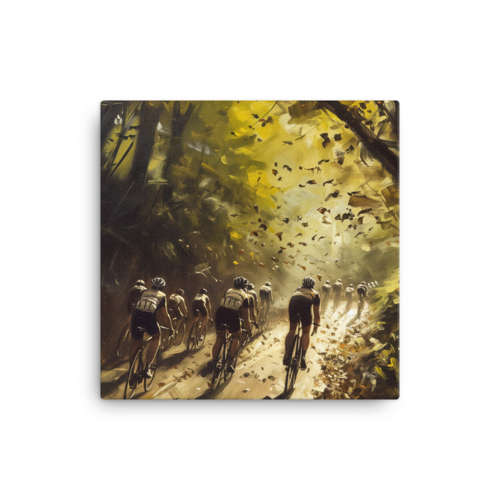 Nature's Peloton: Through the Leafy Veil Canvas Print