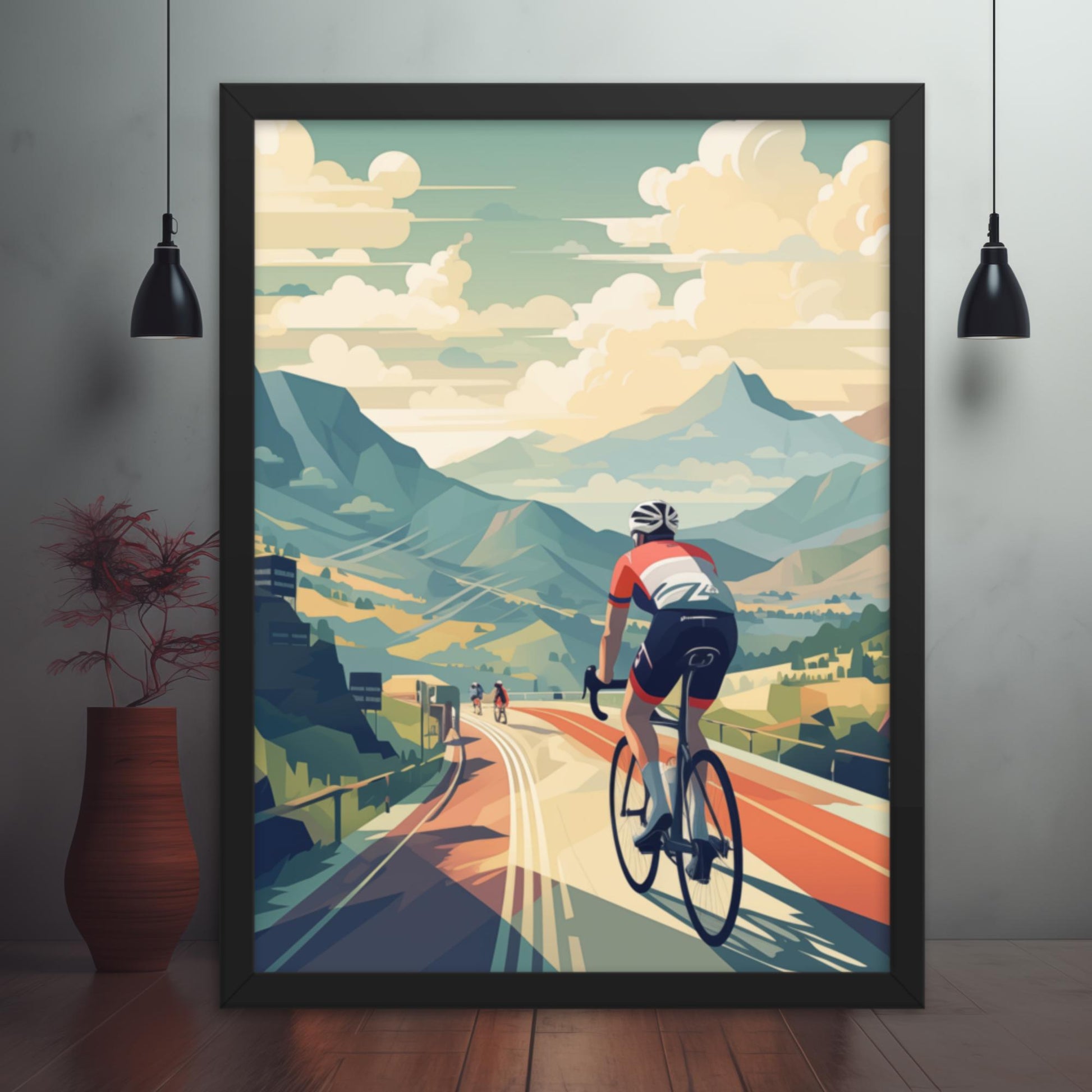 Retro Rides Framed Cycling Poster
