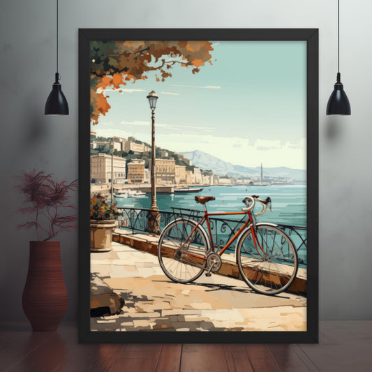 Riviera Radiance - Monte Carlo Seaside Ride Framed Poster