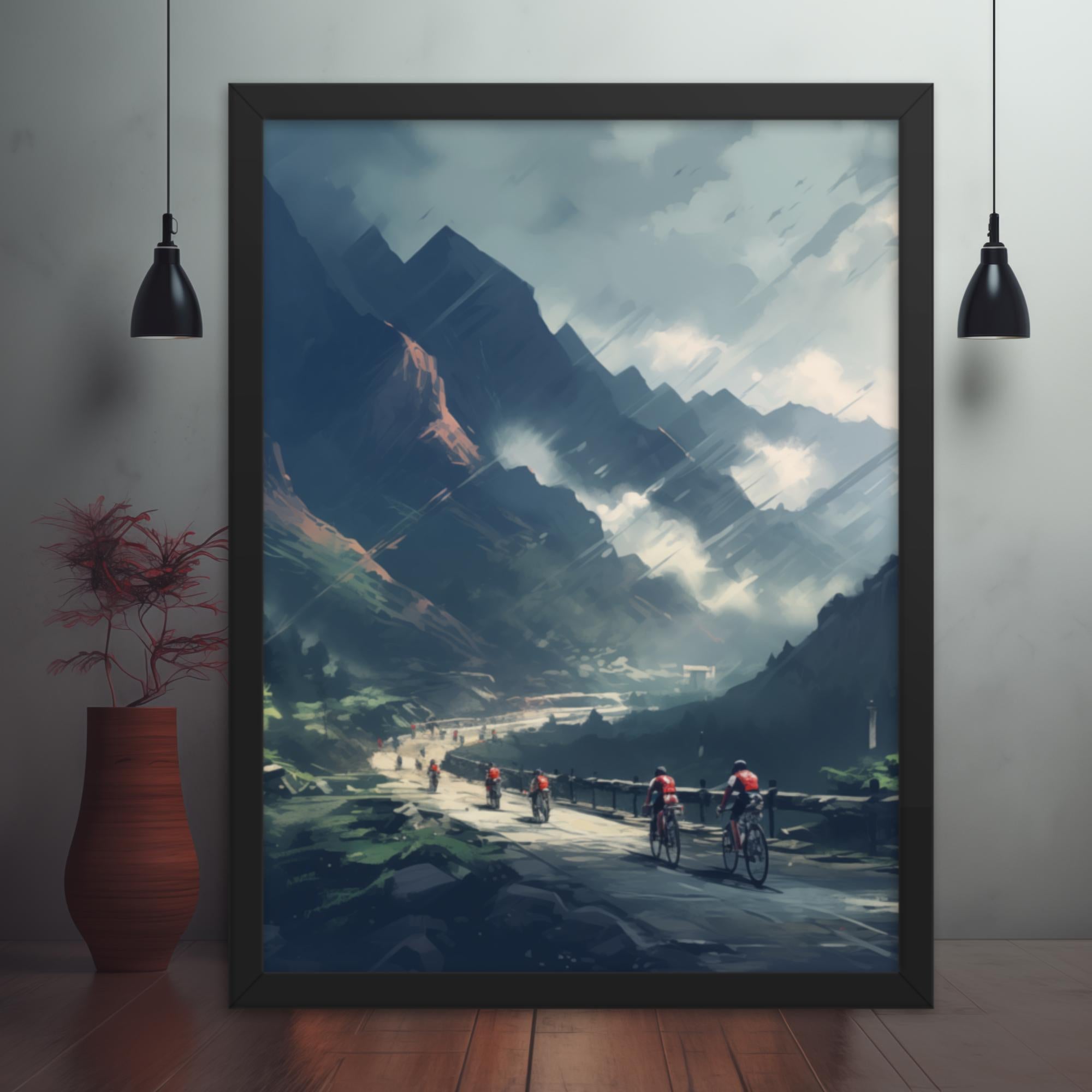 Peak Pursuits - A Glimpse into the Mountainous Journey Framed poster