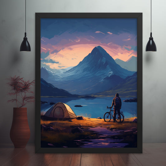 Highland Camp - Under the Scottish Skies Framed poster