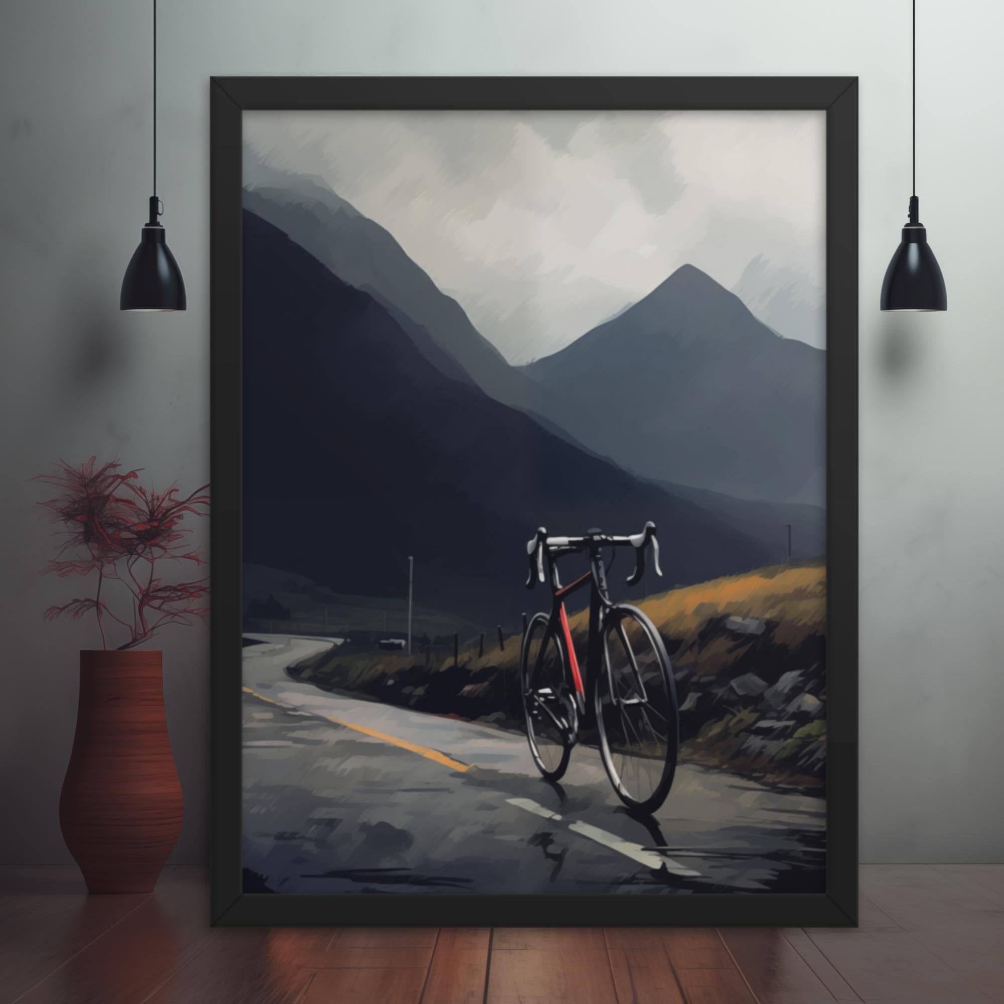 Lone Guardian - The Bicycle and the Highlands Framed Poster