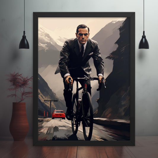 Bond on Wheels: Elegance Meets Adventure Framed poster