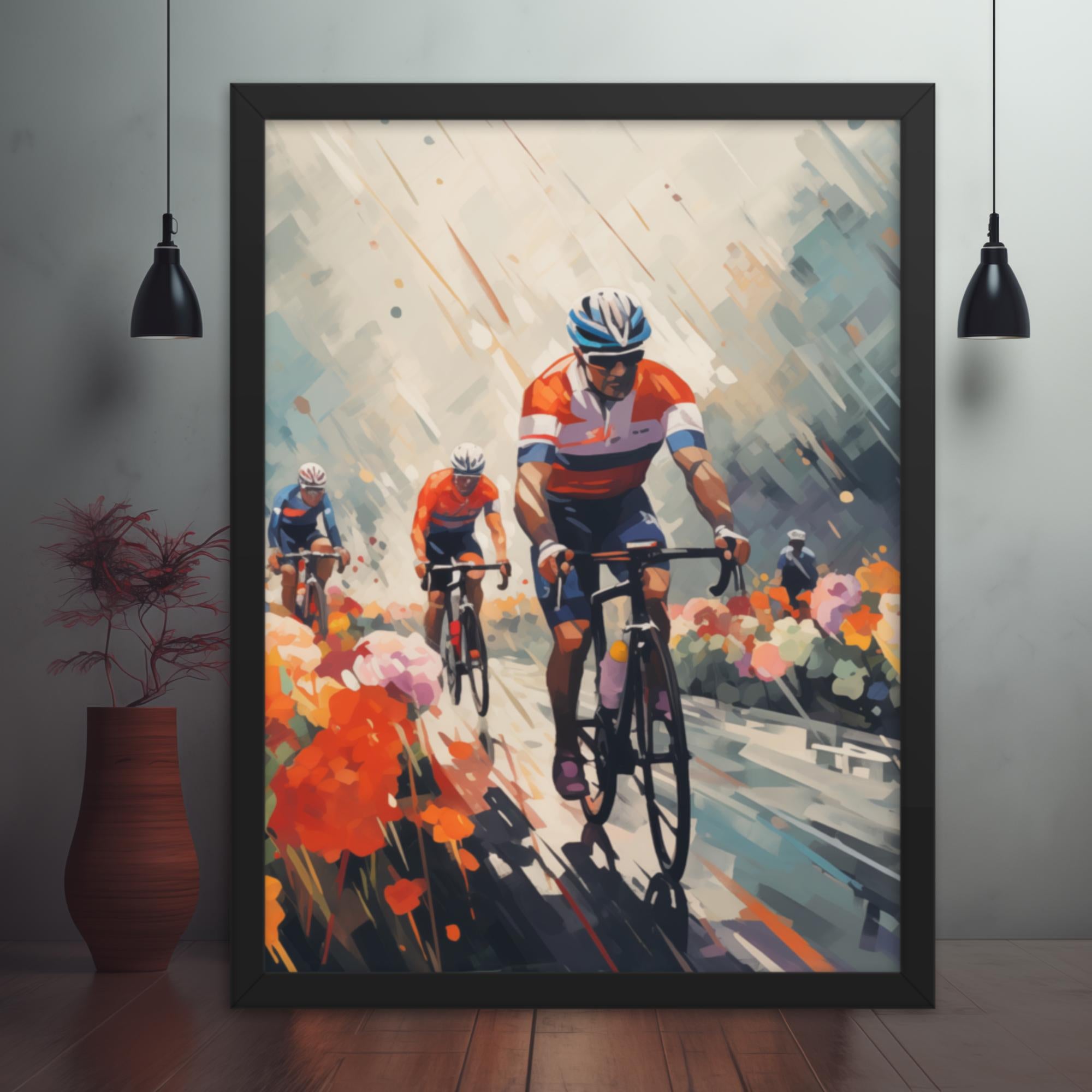 Floral Fury: The Wet Road Race Framed Poster