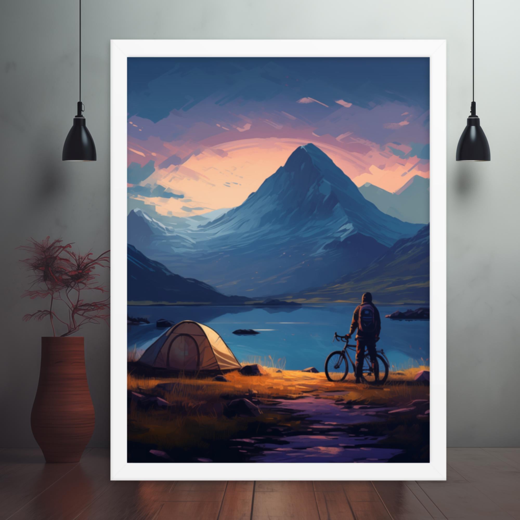 Highland Camp - Under the Scottish Skies Framed poster