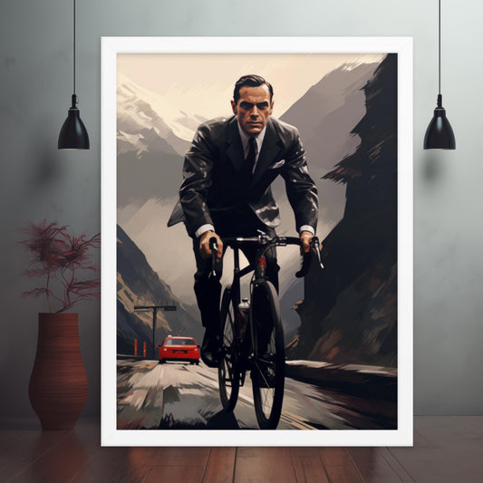 Bond on Wheels: Elegance Meets Adventure Framed poster