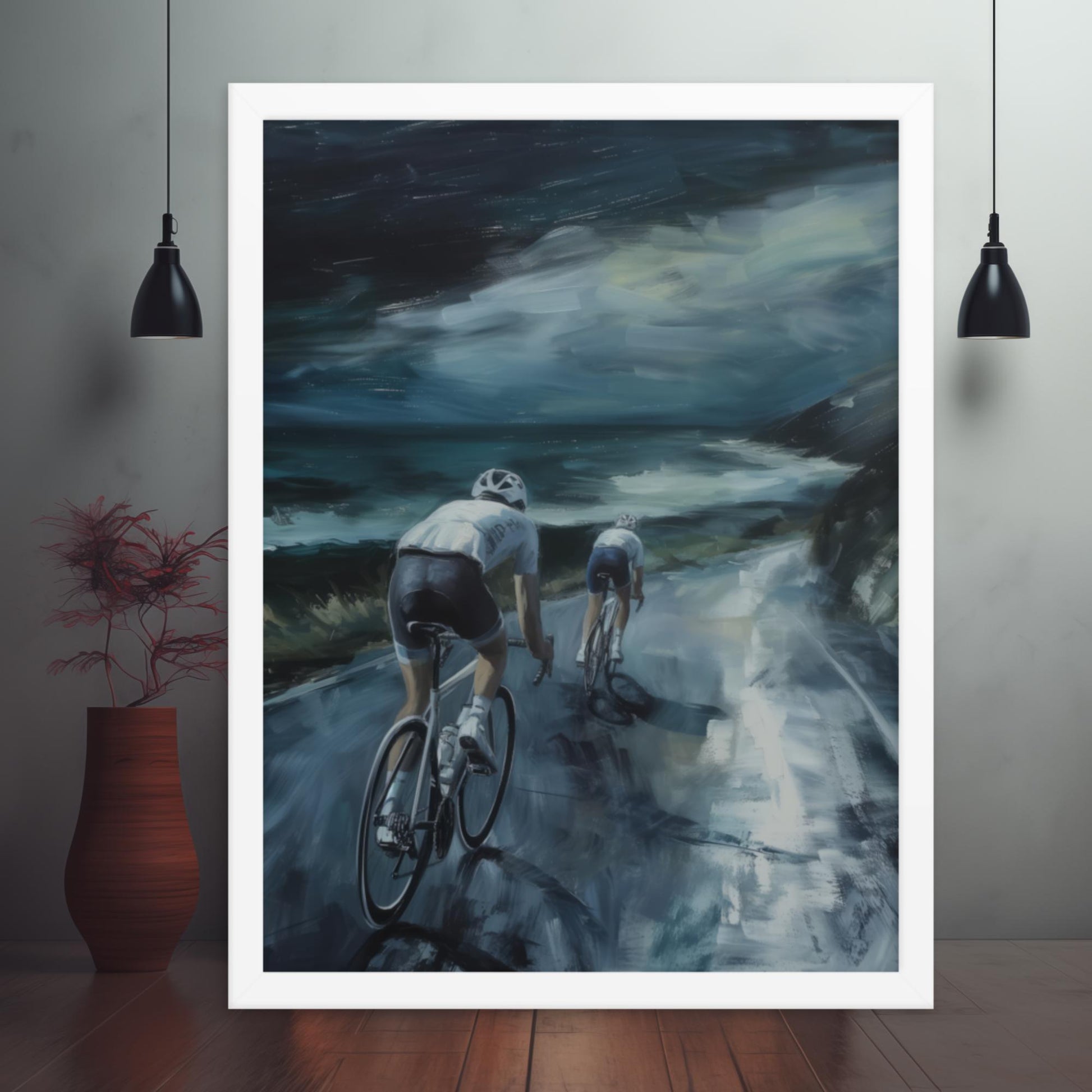 Ocean Gale: The Cyclists' Battle Framed poster