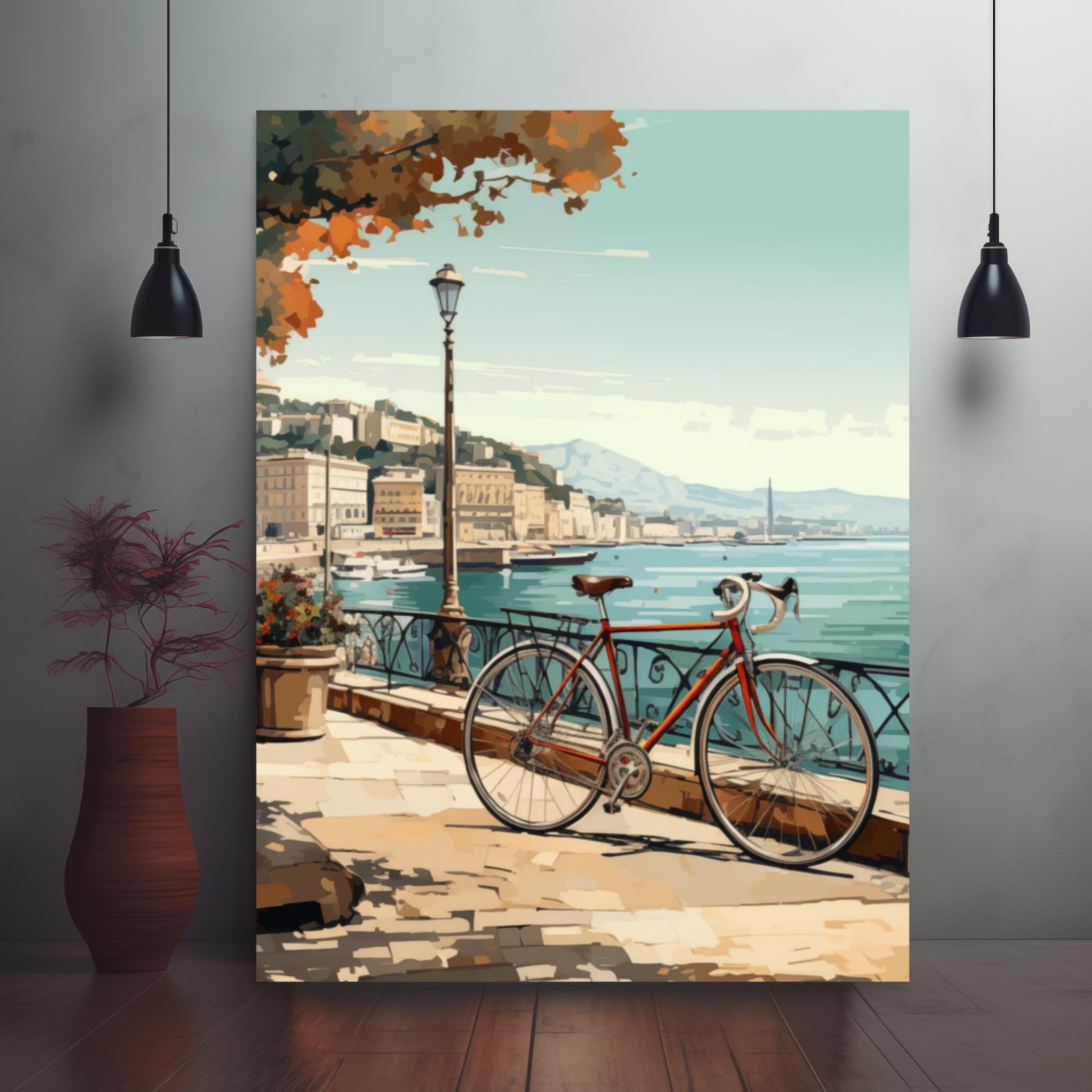 Riviera Radiance - Monte Carlo Seaside Ride Framed Poster