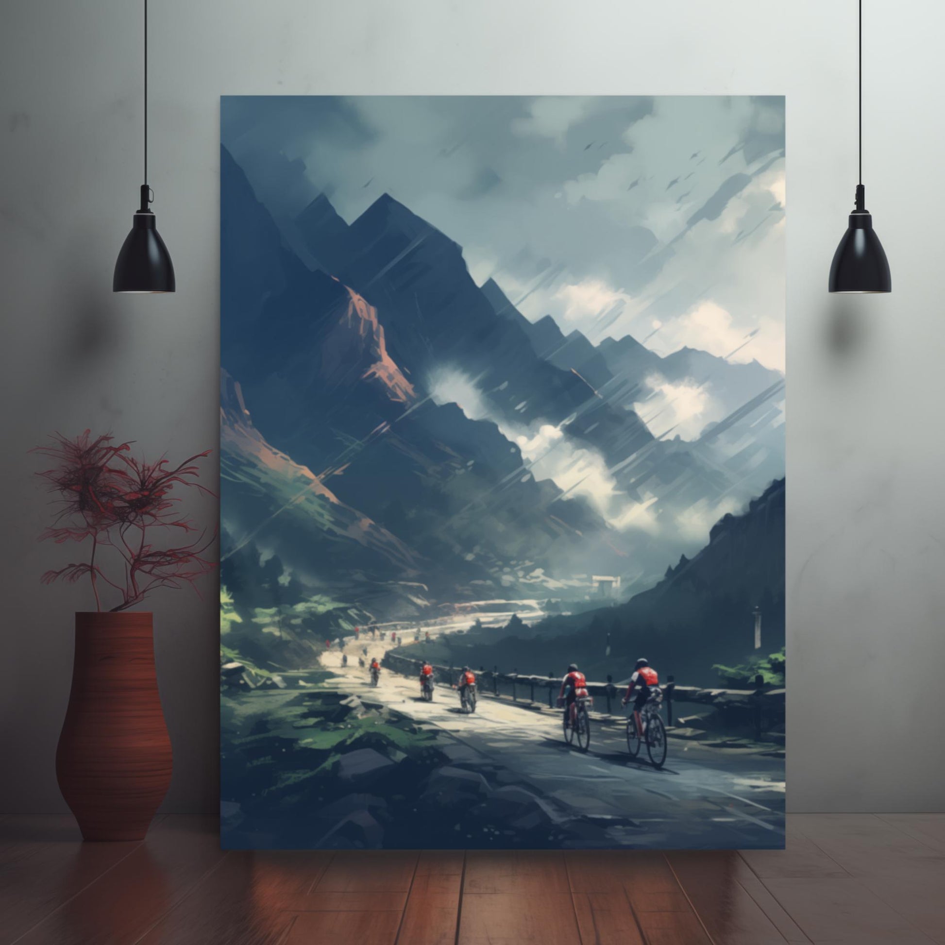 Peak Pursuits - A Glimpse into the Mountainous Journey Framed poster