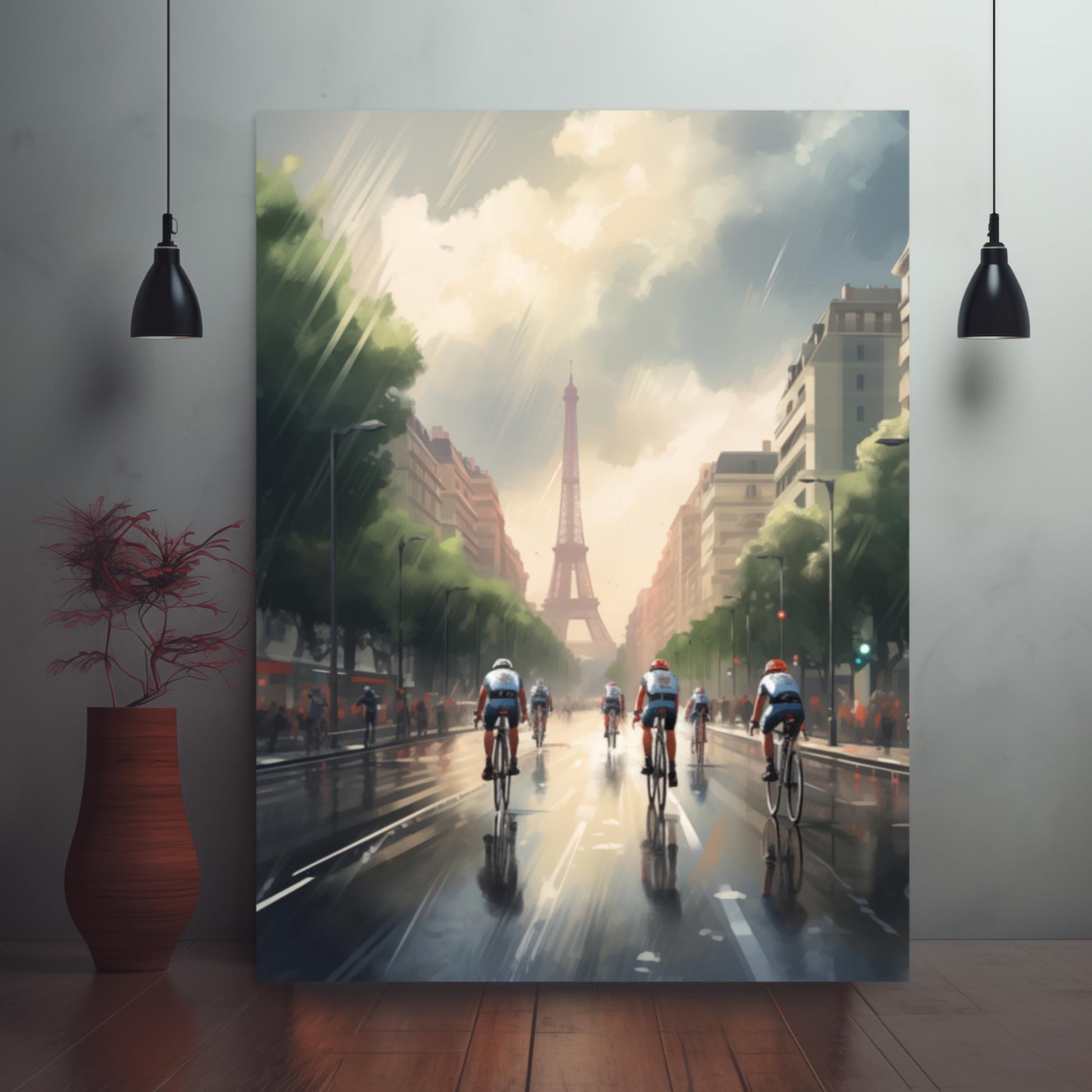 Pedaling Through Paris - Eiffel Tower Ride Framed Poster
