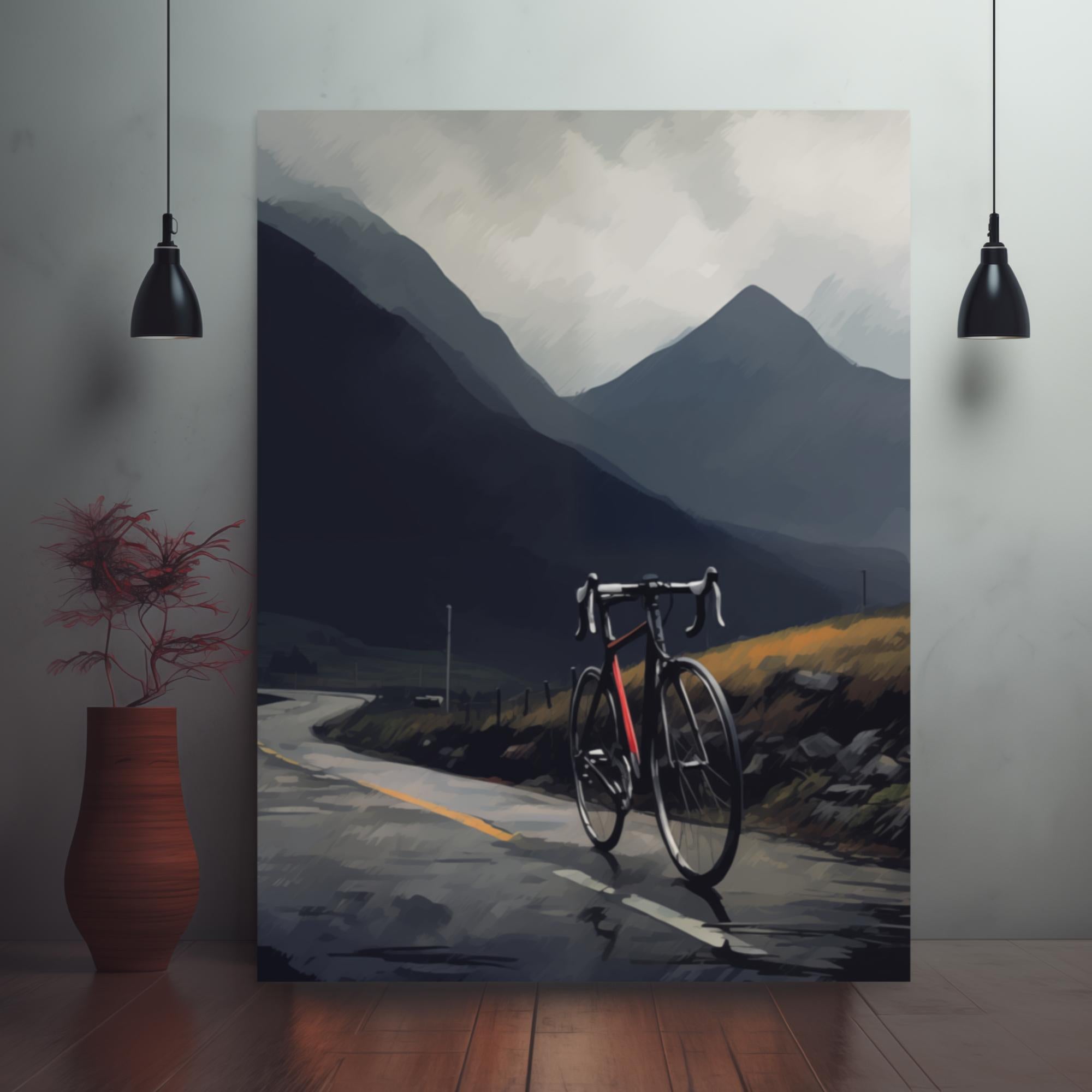 Lone Guardian - The Bicycle and the Highlands Framed Poster
