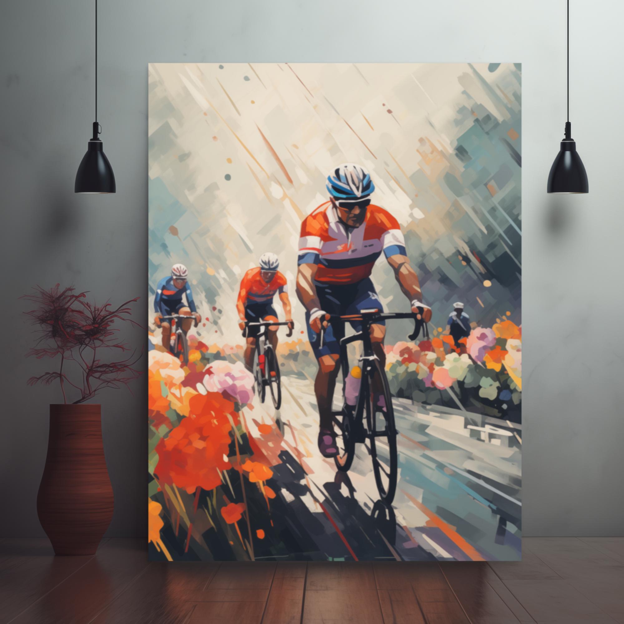 Floral Fury: The Wet Road Race Framed Poster