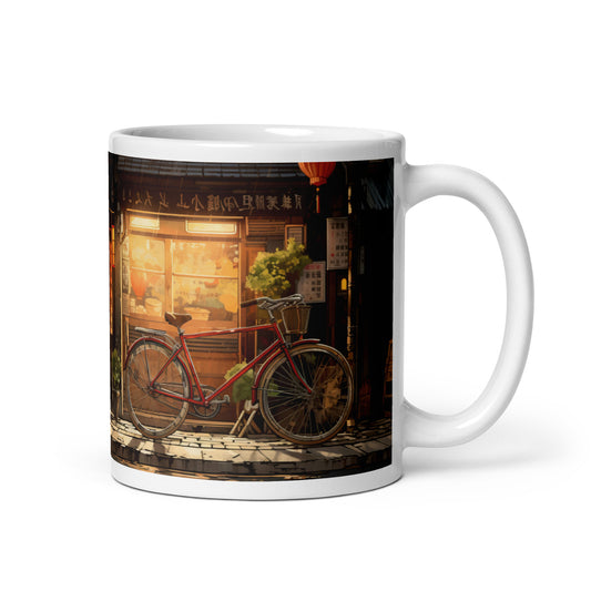 Asian Street Bicycle Cycling Mug