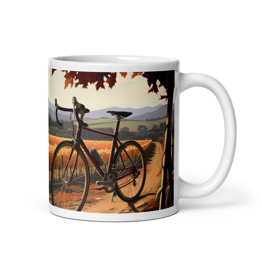 Bicycle In Vineyard Cycling Mug